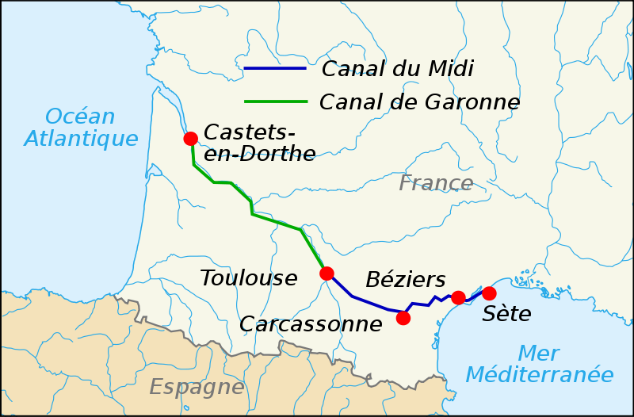 canal du midi localisation maps