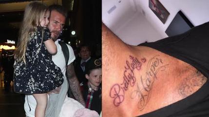 David- Beckham- se- fait- tatouer -Pretty -Lady --pour- Harper