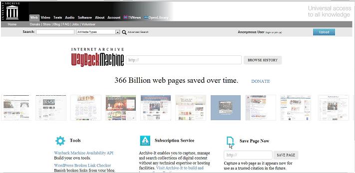 INTERNET -ARCHIVE -WAYBACHMACHINE