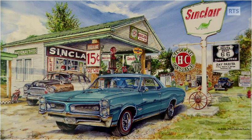 peinture-artiste_station-service-voiture-route 66